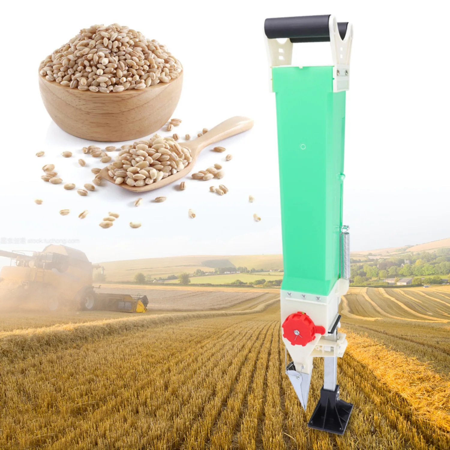 Manual Seeder, Adjustable Handheld Seeding Machine Peanut Corn Bean Planter Household Garden Patio Flower Plant Vegetable