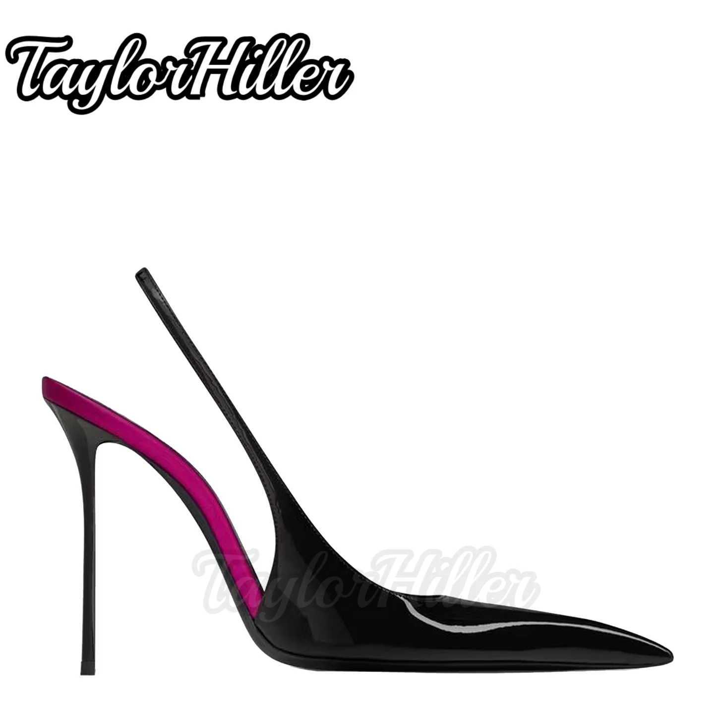 

Shallow Sexy Slingback Heeled Sandals Patent Leather Stiletto High Heels Luxury Designer Summer Women Shoes 2026 New Arrival