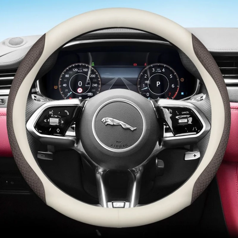 Leather Car Steering Wheel Cover for Jaguar X F S Type XF 250 260 XE XFR E F I Face Xj X350 X351 Xjl Accessories view 2