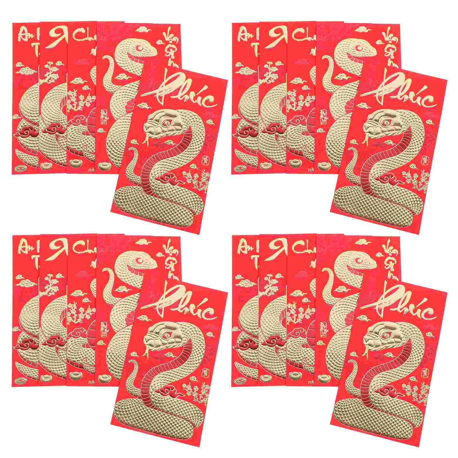 

30 Pcs Year of The Snake Spring Festival Red Envelope New Money Bags Envelopes Vietnamese Pockets Packet Cartoon