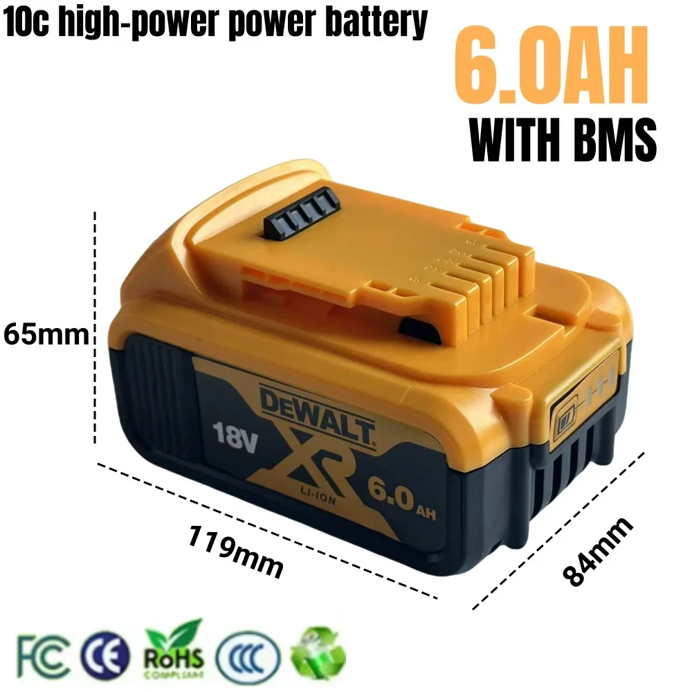 100% Brand New High-power Original DEWALT DCB203 18V/20V 6AH Lithium-ion Battery For Dewalt DCB206 DCB205 DCB204