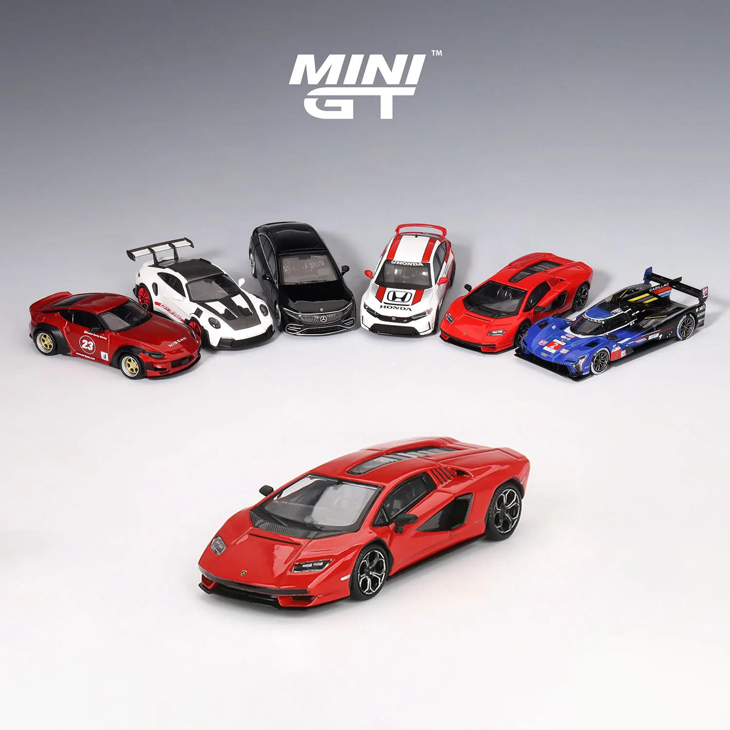 MINI GT 1:64 Lamborghini Countach LPI 800-4 Rosso Mars alloy compression shaft miniature model, boy toy,children's birthday gift