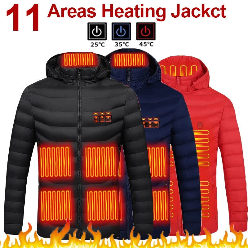 

Heated Jacket For Men 11 Areas Heated Jacket For Women Heating Vest Winter Warm USB Heating Jacket Coat Smart Heated Clothing