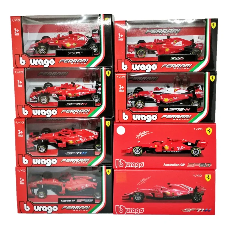 

BBurago 1:43 F1 SF90 2019 SF14T 2014 Nr7 Kimi Raikkonen 2015 SF15T Nr5 Sebastian Vettel F2012 #6 Felipe Massa Diecast Model Car