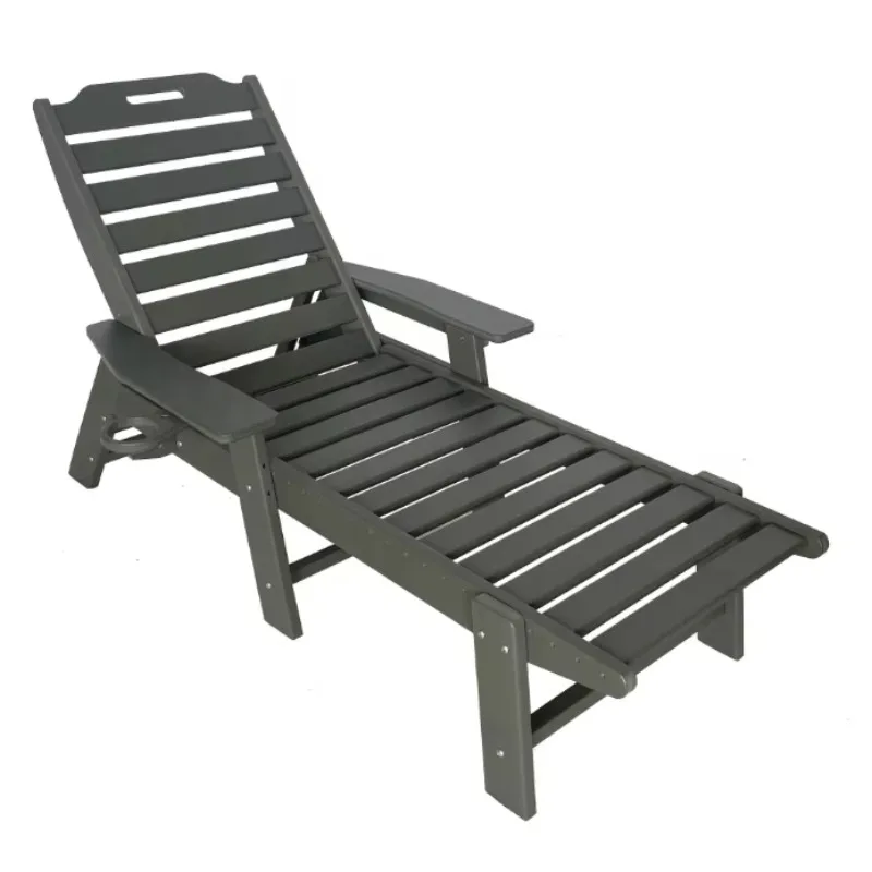 

Modern HDPE Design Outdoor Recliner Chair Durable Portable Deck Chair for Patio Pool Courtyard or Villa with Aluminum Frame