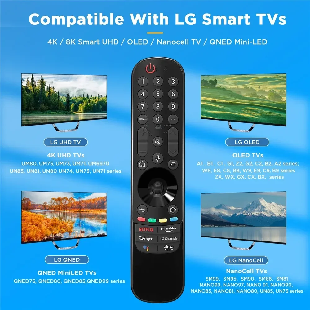 Replacement Voice Magic Remote Control for LG Smart TV 2021 2022 with Pointer Flying Mouse LED OLED UHD LCD QNED NanoCell 4K 8K