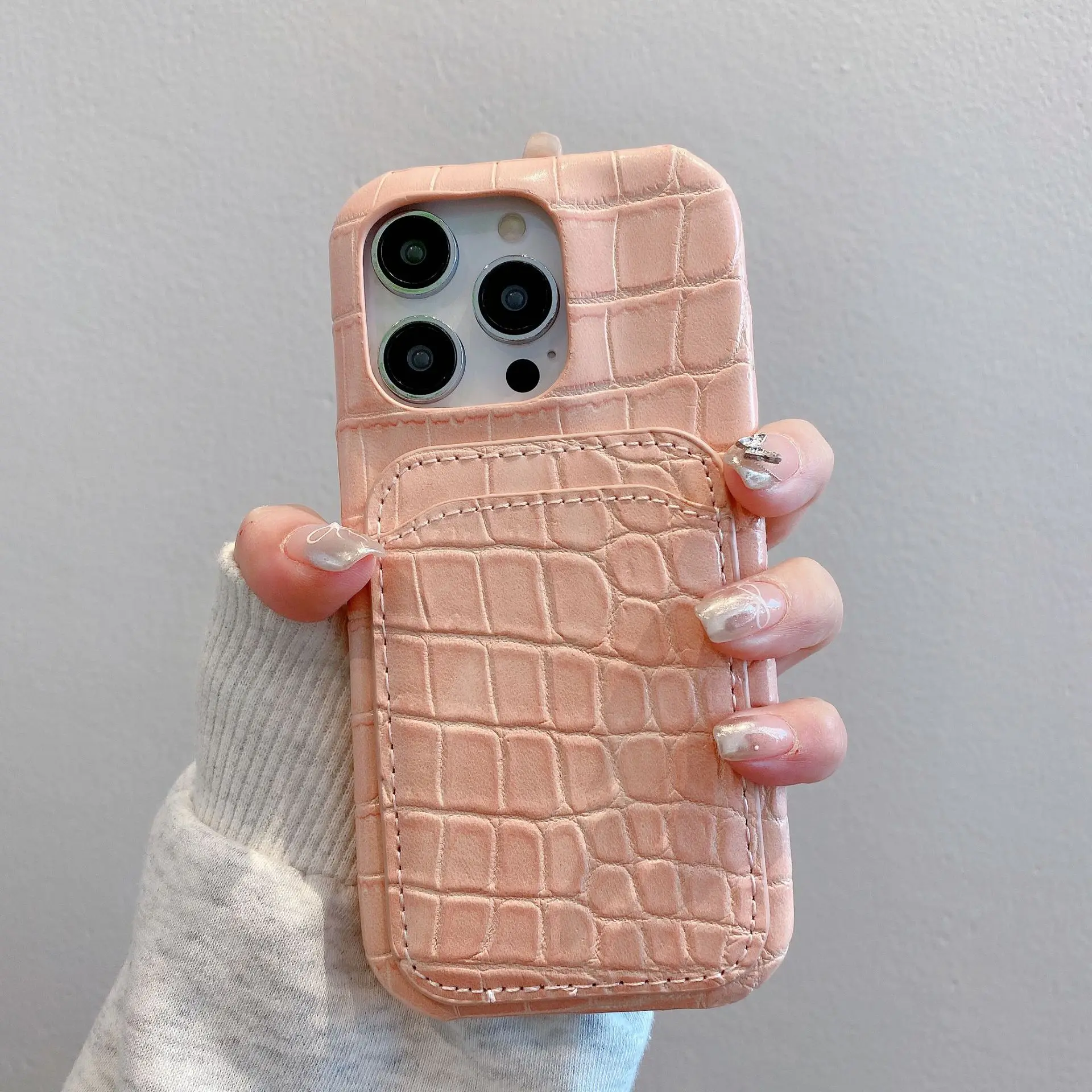 Wzór krokodyla, etui na iPhone 17 Promax, futerał na karty 16 Pro, 14, 15 Plus, pełne pokrycie z ochroną obiektywu, etui ochronne 12, 13. — zdjęcie produktu 4