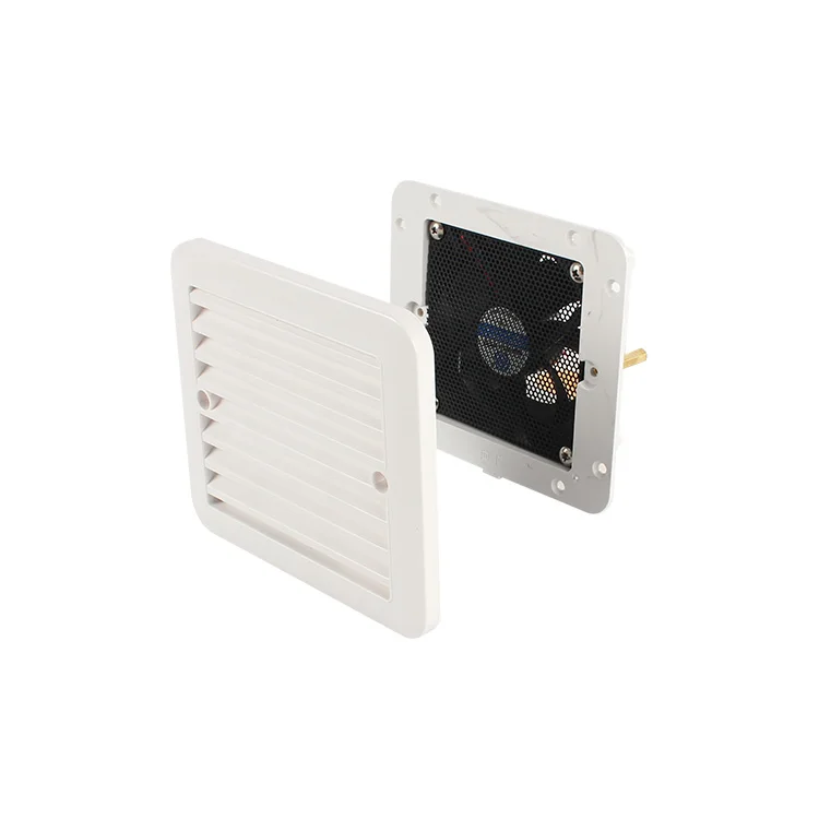 DC12V Camper Part White UV-Resistance Noiseless Air Louvre Grilles Caravan Vent Side Air Outlet Ventilation Exhaust Fan RV Parts