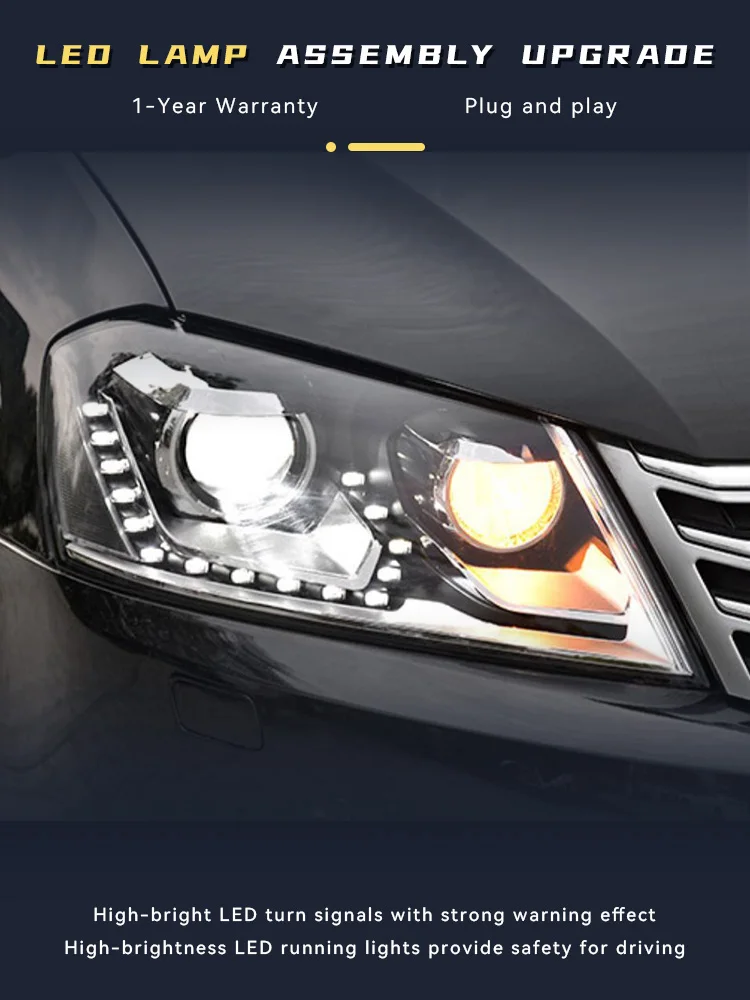 

Car Styling Headlight For Volkswagen VW Passat B7 LED Headlights 2012-2017 Head Lamp DRL Bifocal HID Lens Automotive Accessories