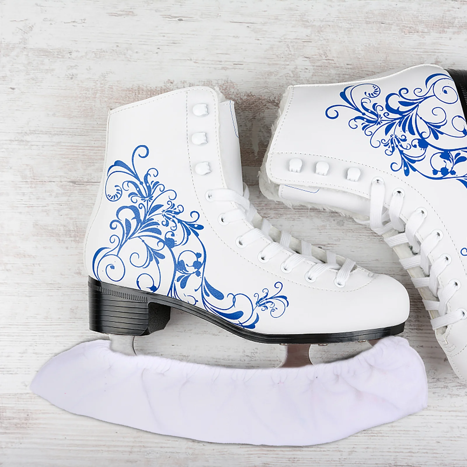 

1Pair Skates Blade Covers Washable Flannel Soft Elastic Skate Protector Shoes Rust Proof Cover Moisture Absorbing Skating