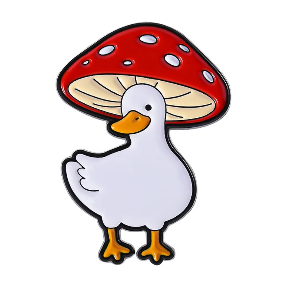 Cartoon Cute Animal Mushroom Duck Dog Funny Brooch Clothing Backpack Accessories Collar Needle Metal Badge Pin Jewelry Gift