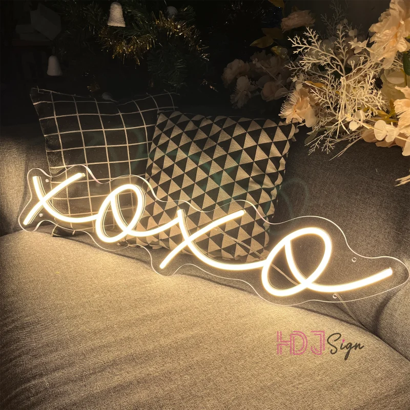 Xoxo Neon Sign Light For Wedding Decoration LED Neon Strip Lights Garden Home Bedroom Wall Decor Neon Party Sign Gift