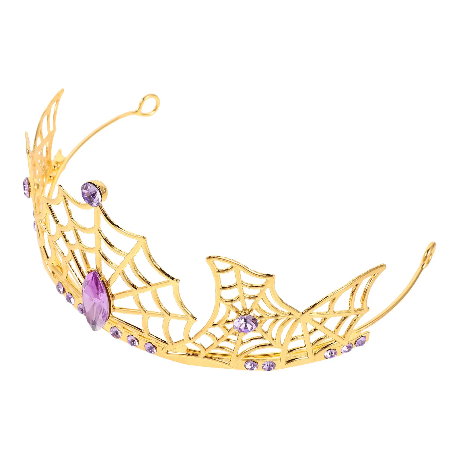 Gothic Spider Web Rhinestone Crown: Halloween Alloy Tiara Headband For Women Lightweight Durable Costume Party Queen Spooky