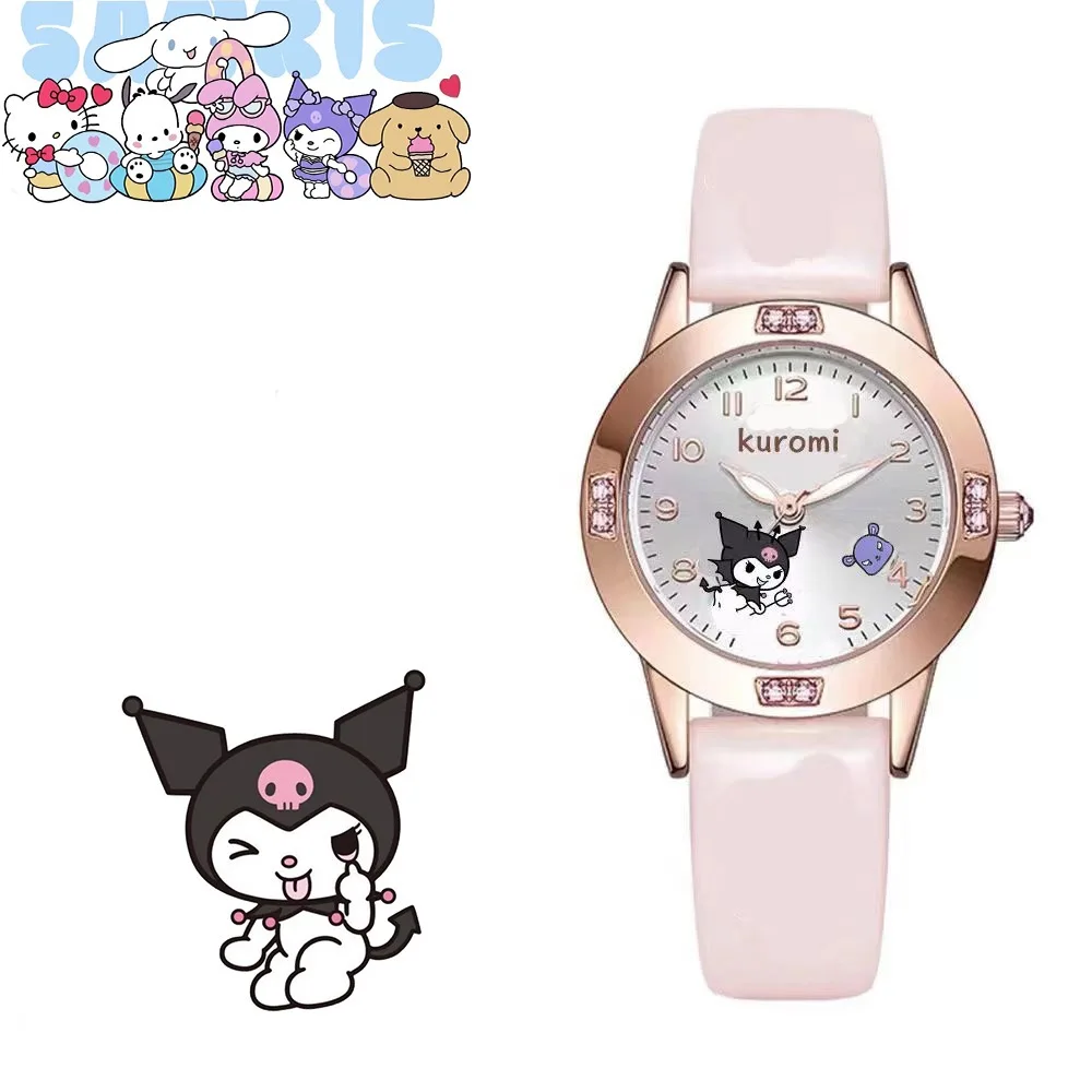Sanrio hello kitty crianças relógio kuromi cinnamoroll kawaii quartzo casual minha melodia relógio de pulso feminino menina crianças presentes