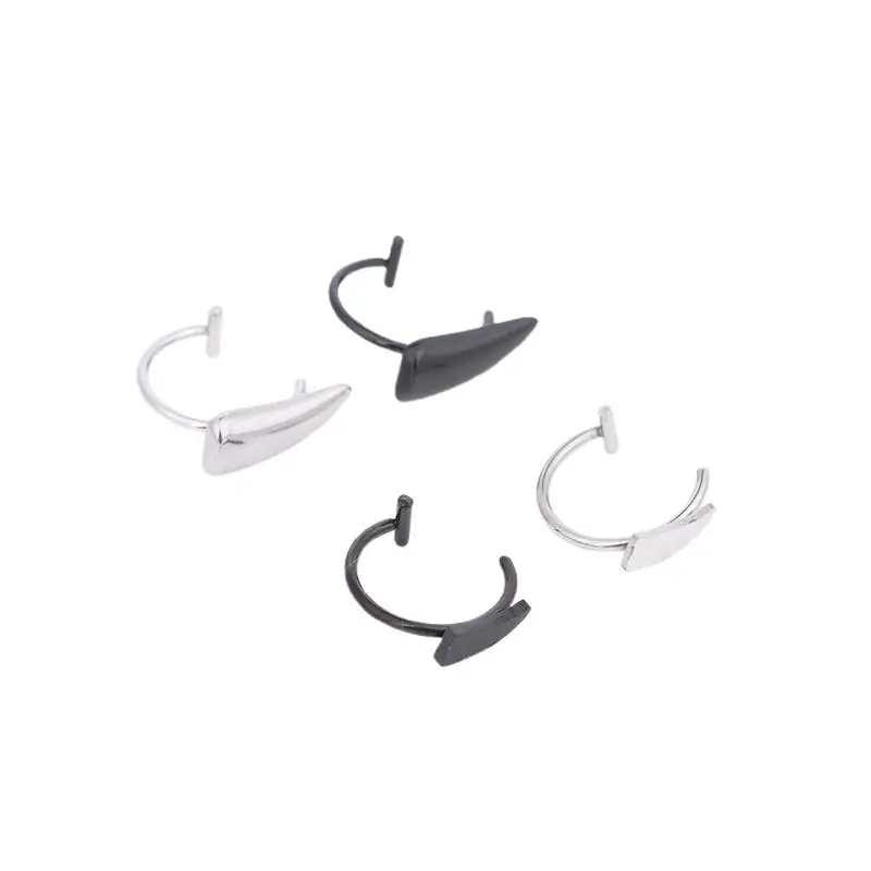 2 قطع هالوين وهمية هيئة ثقب المجوهرات قوي الفولاذ المقاوم للصدأ فانغ الشفاه خواتم لا ثقب المجوهرات لعشاق الموضة #5