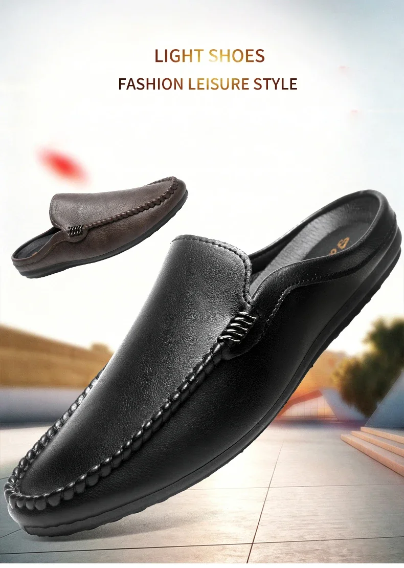 Heiß begehrte PU-Leder Freizeitschuhe für Herren, Halbschuhe, atmungsaktive Herren-Loafer, bequeme Slip-On-Schuhe, Lazy Shoes, Herren-Slipper – Detail 3