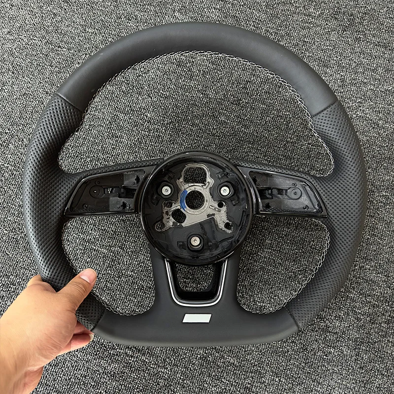 Fully Perforated Leather Steering Wheel Fully for Audi RS3 RS4 RS5 A3 A4 A5 S3 S4 S5 2017-2021