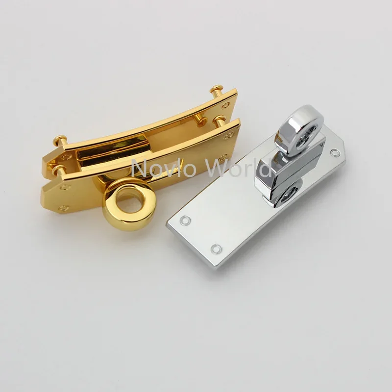 1-10-50sets 2 colors 47*16mm chrome color hot sale products turn lock for leather bracelet metal