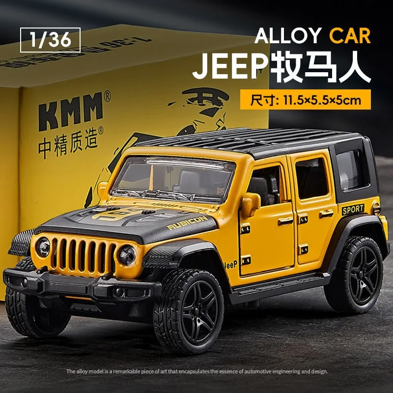 

1:36 Scale Jeep Rubicon Diecast Alloy Off-Road SUV Model with Detailed Design Perfect for Desktop Decor & Gifts