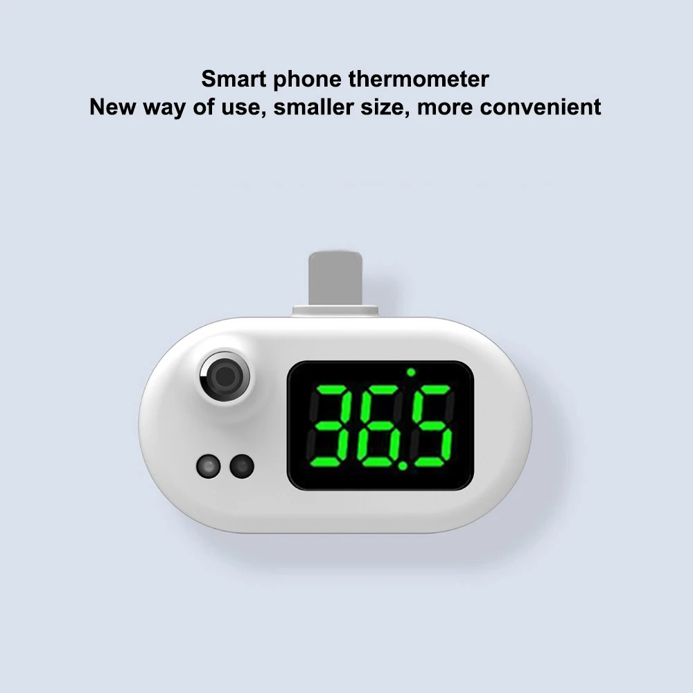 USB Smart Thermometer LED Display Mini Cell Phone Infrared Thermometer Type-C/Apple Plug Temperature Measuring Treasure