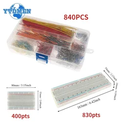 Zestaw przewodów połączeniowych do płytki prototypowej MB102 400 830 Tie Breadboard 14 różnych długości Zworka bez lutowania PCB Deska do krojenia chleba Zestawy do samodzielnego montażu