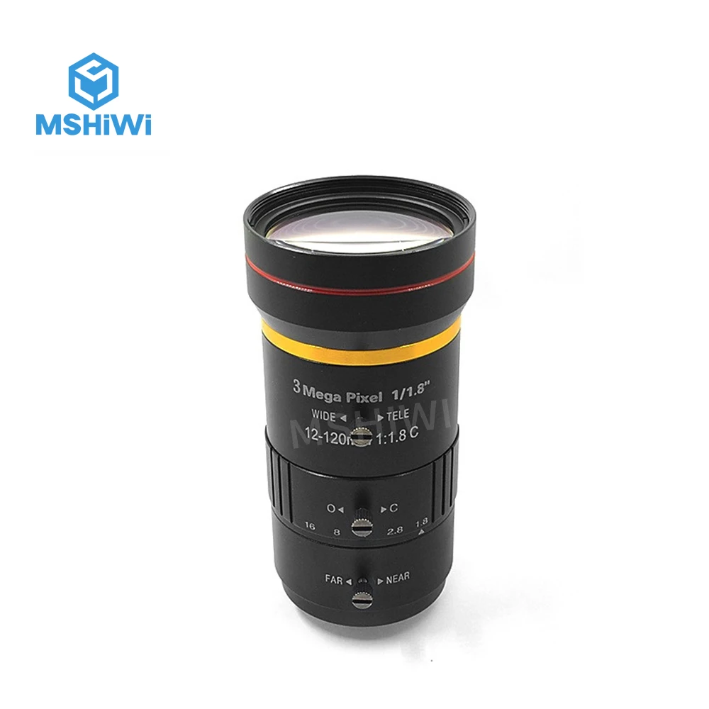 

3MP 12-120mm C Mount Camera Zoom Focus Lenses 1/1.8" F1.8 Manual Iris Industrial Lens For Machine Vision Inspection Monitoring