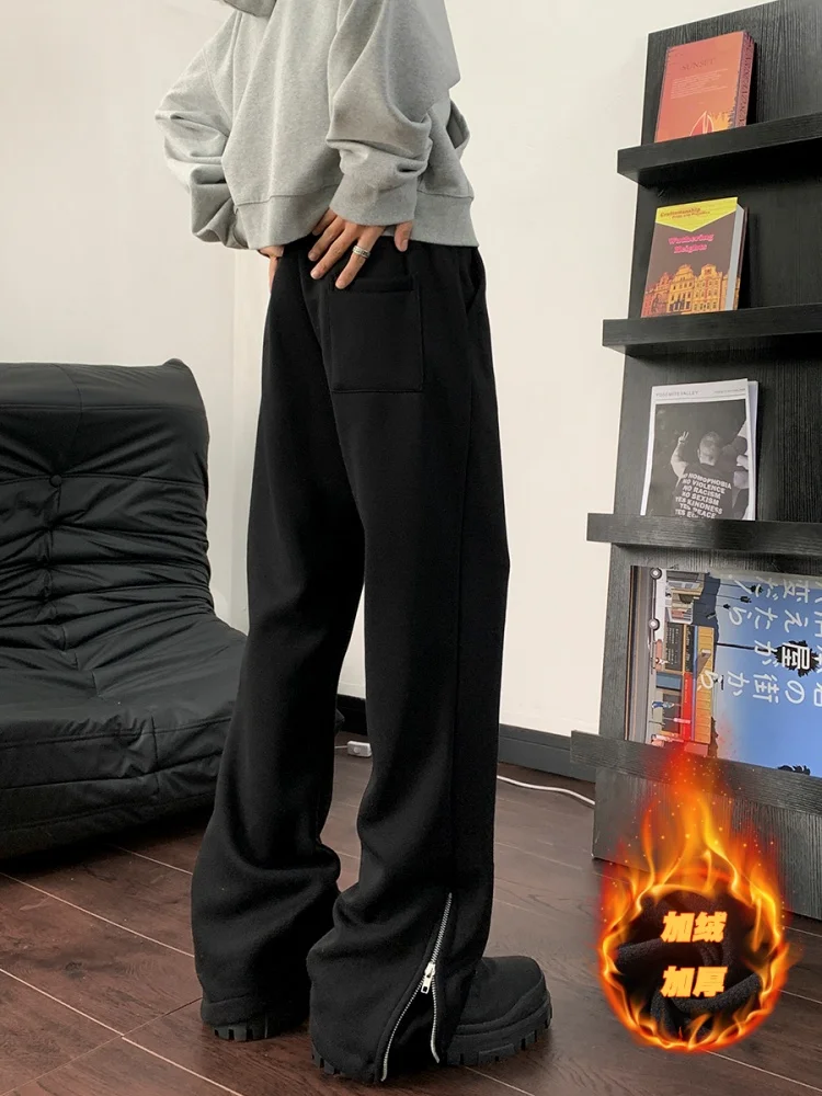 

Мужские зимние утепленные брюки American High Street Vibe с прямыми штанинами, свободного кроя, с эластичной резинкой на талии, длинные брюки