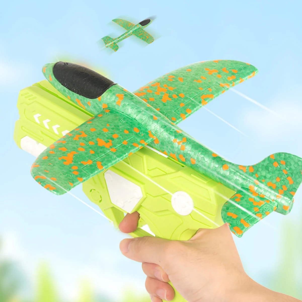 Lanceur d'avion en mousse pour enfants, jouets d'extérieur, avion volant, catapulte de tir, avion à mouche, cadeaux d'anniversaire pour garçons et filles