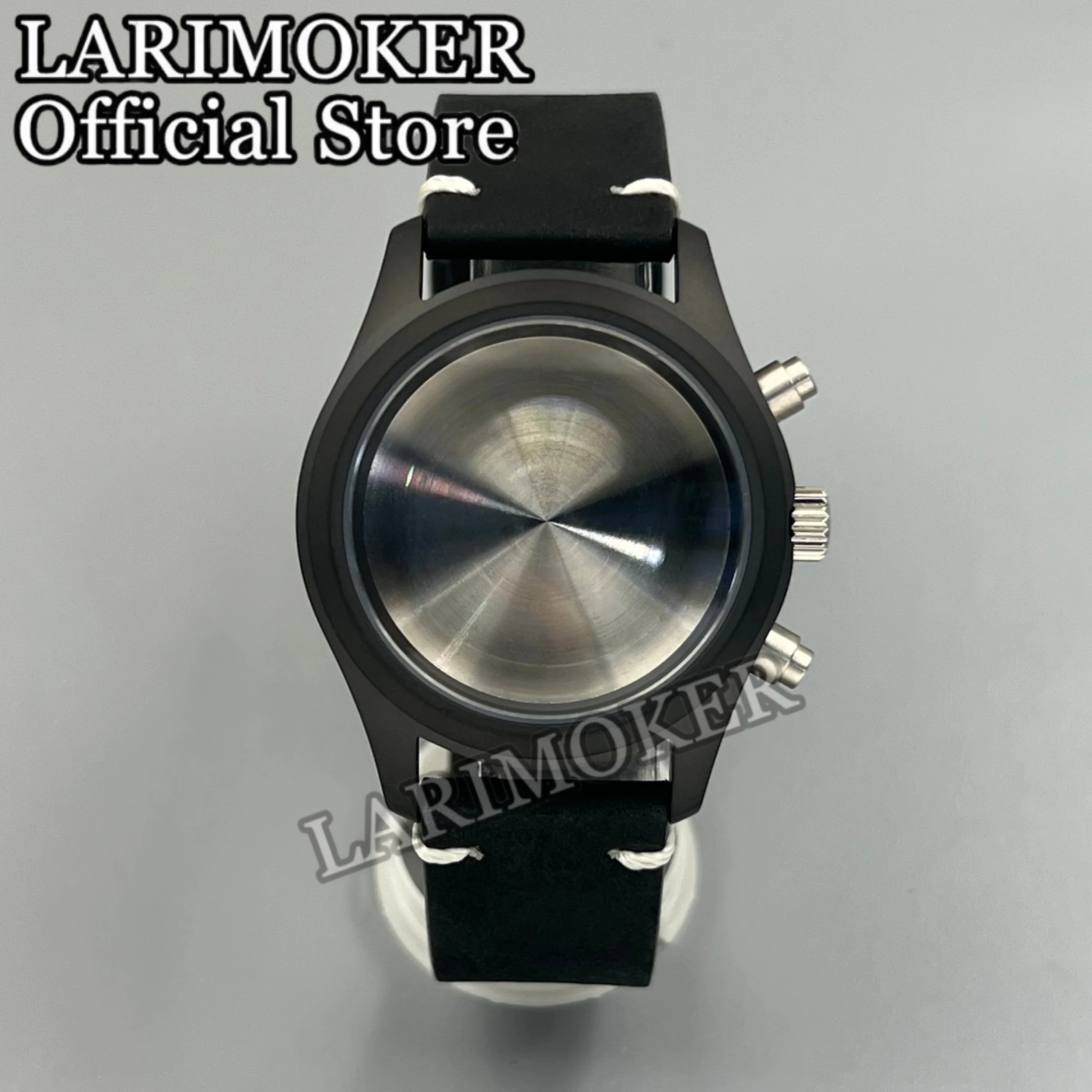 

LARIMOKER 39mm VK Men's Quartz Watch Case Sapphire Crystal Beveled Bezel Leather Strap Suitable for VK63 VK64 VK67 VK68 Movement