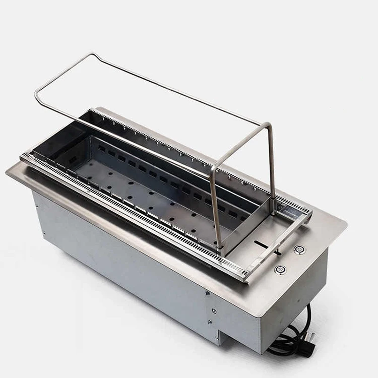 String Lifting Automatic Rotating Charcoal Bbq Grill Stainless Steel Electric Rotating Restaurant Barbecue Skewer Grill