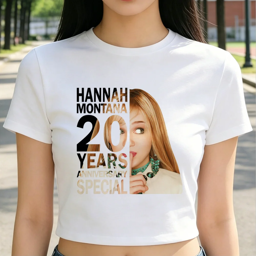Hannah Montana crop top ladies graphic cutecore meme clearance sales shirt korean fashion japan gyaru goth grunge