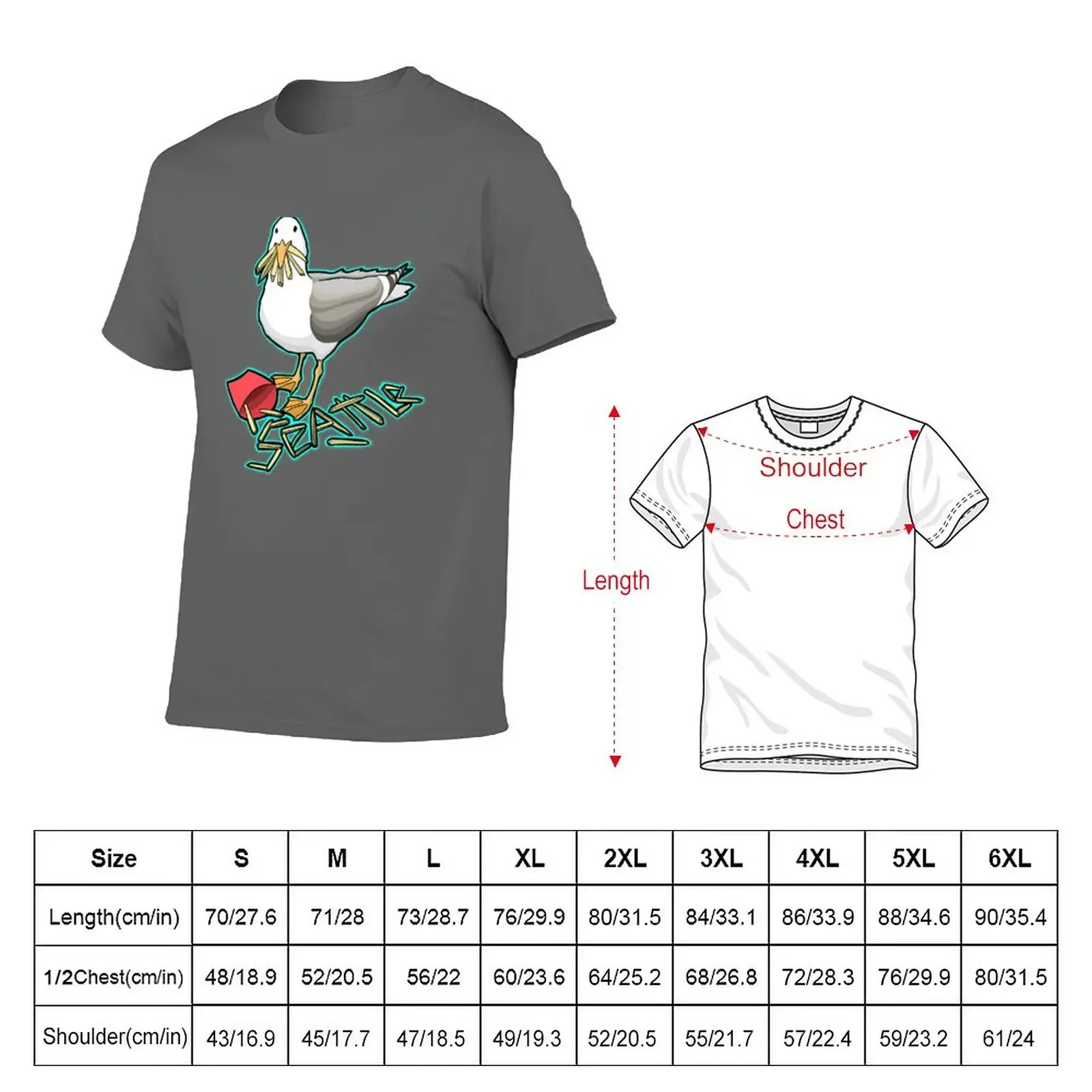 Seagull eating French fries T-Shirt new edition plus sizes heavyweight t shirts for men