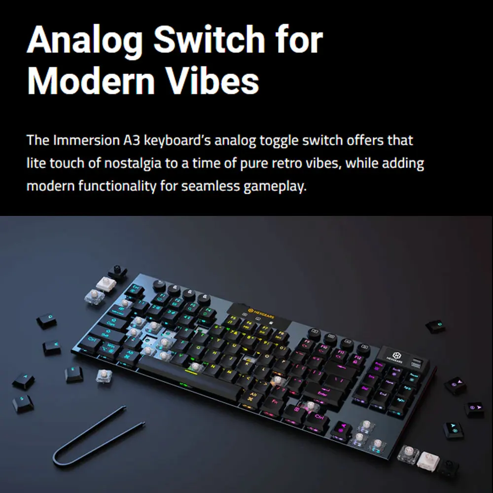 HEXGEARS A3 기계식 키보드 Kailh 스위치 Bluetooth/2.4G/Type-C 유선 연결 87 키 RGB 핫 스왑 무선 게임용 키보드
