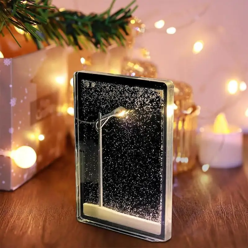 Handmade Snow Scene Night Light Christmas Light-Up Kit Bedside Lamp  Diys Material Toys Arts And Crafts Decor for Kids Adults