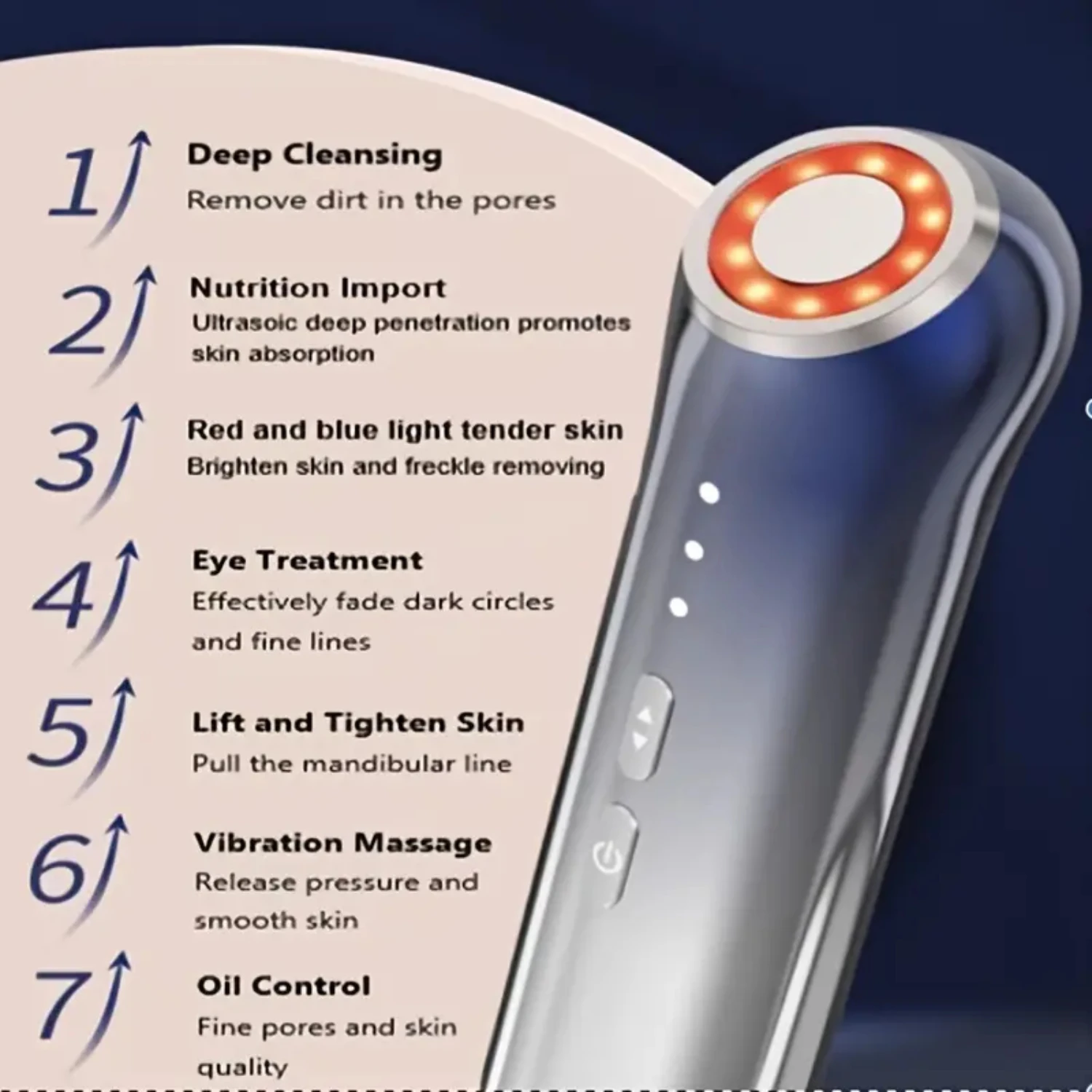 Handheld Rechargeable Multi-Functional Beauty Facial Machine - Effective in Fighting Fine Wrinkles, Promoting Anti-Aging, Firmin