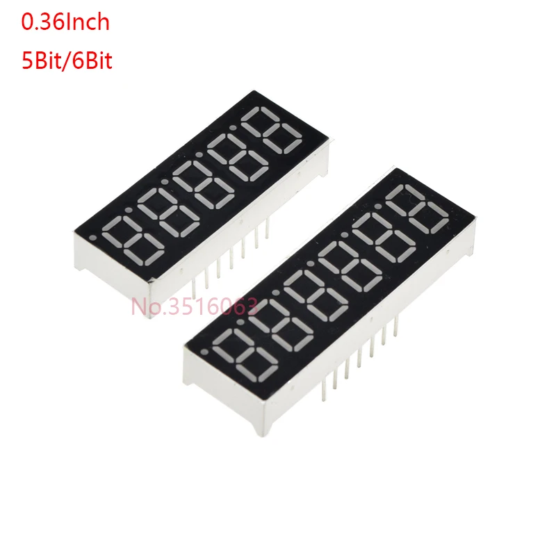 2/5PCS 0.36inch 7 Segment 6bit Red Digital Tube Common Cathode/Common Anode CC/CA LED Digit Display  0.56 inch