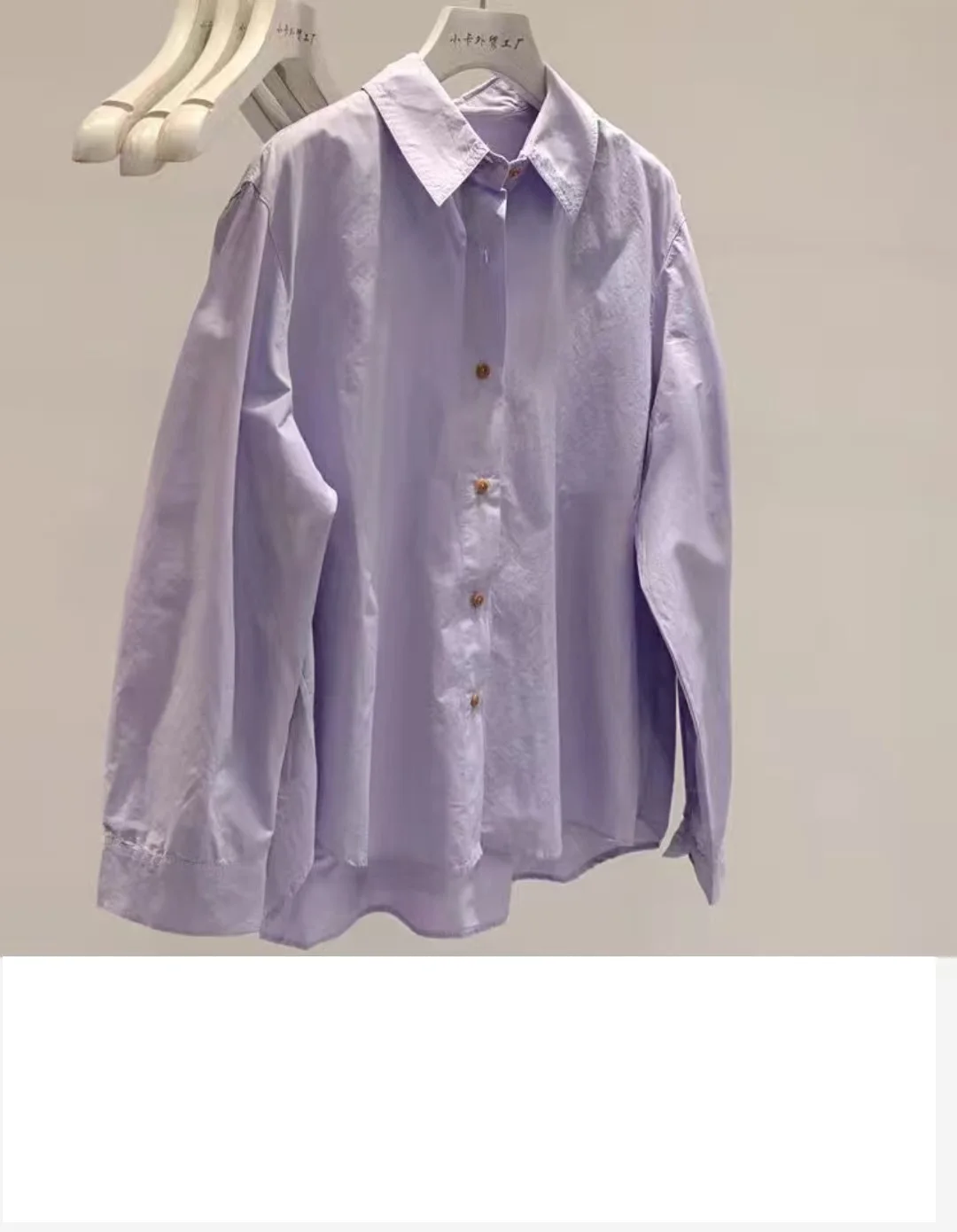 سترة نسائية قميص بلايز معطف بلون المرأة الربيع الصيف بلوزة بأكمام طويلة كسول الرياح السيدات فضفاضة تناسب القمم #5