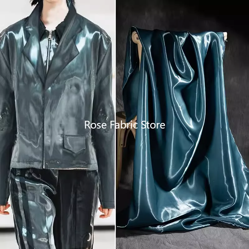 

1 Meter Liquid Crystal Shiny Reflective Fabric Satin Firm Thick DIY Sewing Windbreaker Pants Suits Fashion Fabrics