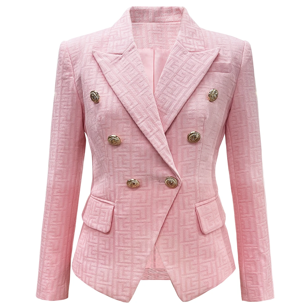 

S-5xl Spring And Autumn High Quality New Product Slim Fit Woven Pattern Top Women's Suit Jacket Blazers