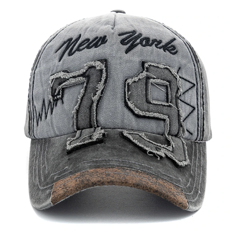 New Unisex Washed Cotton Cap Letter Embroidery Vintage Baseball Cap Men Women Adjustable Casual Outdoor Streetwear Sports Hat