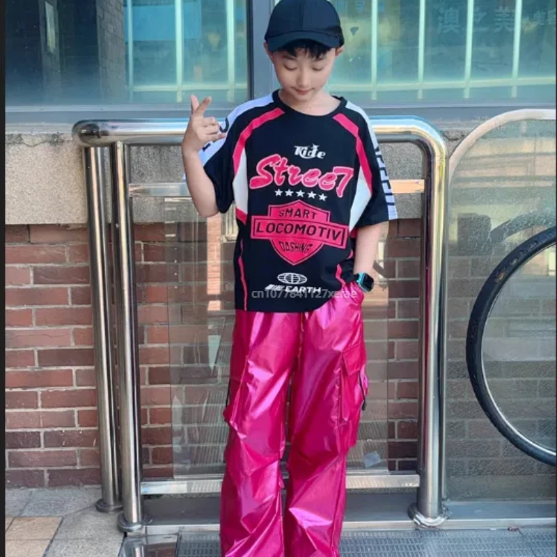 Children's Street Dance Performance Costumes, Boys' Hip-hop Motorcycle Costumes, Hip-hop Girls' Jazz Dance Runway Sets, Trendy
