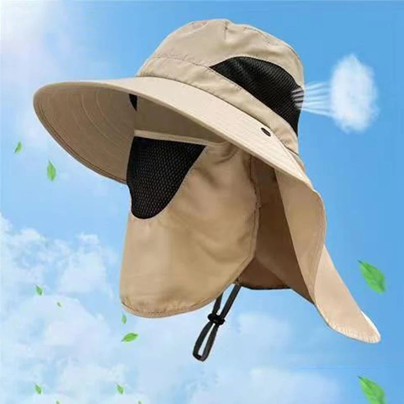 Fisherman\'s hat men\'s sun hat summer outdoor quick drying sun hat fishing breathable sun hat women\'s face covering hat jungle