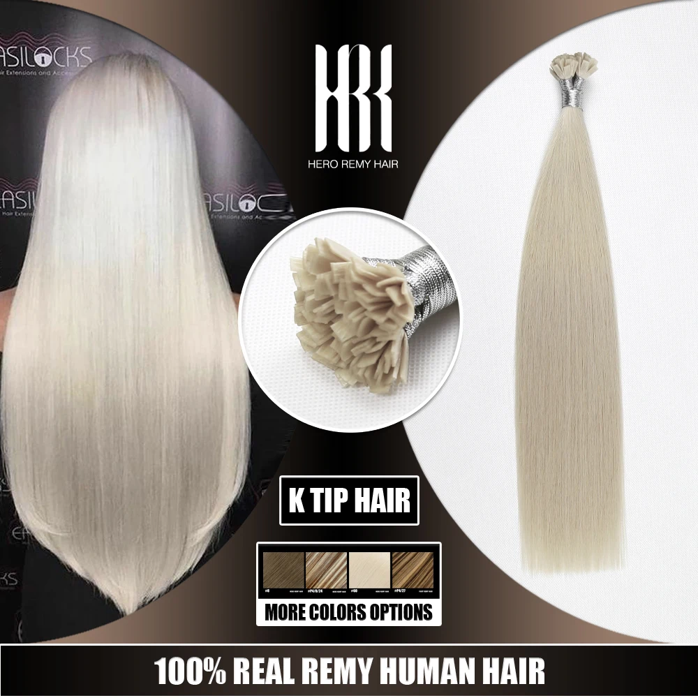 

K Tip Hair Extensions Human Hair Fushion 100 Real Remy Hair 16-22" Italian Keratin Bonded Hair Extensions For Salon 0.7g/strand