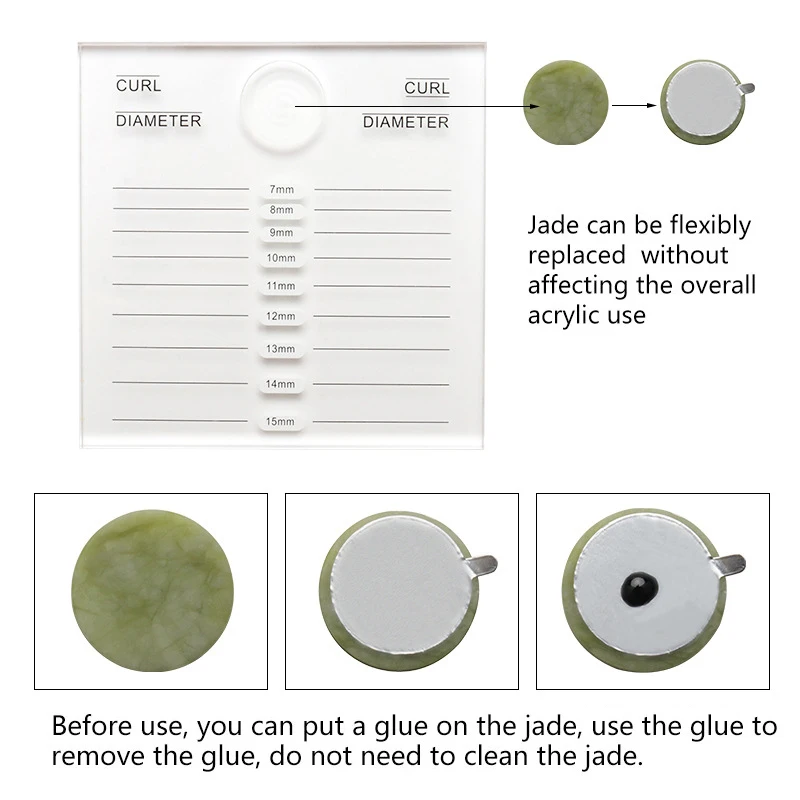 Eyelash Extension Scale Holder Acrylic Lash Display Board Glue Pallet False Eyelashes Jade Stone Pad Lashes Lifting Makeup Tools