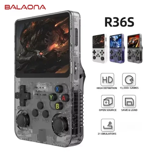 Imagen 1 del producto Consola de Videojuegos Retro Portátil R36S de 128 GB, Sistema Linux, Pantalla IPS de 3.5 Pulgadas, Reproductor de Video Portátil R35s Pro, 64 GB de Juegos