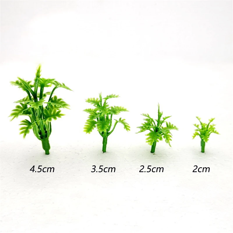 2CM-3.5CM Miniature Flower Grass Model ABS Plant Diy Material For Making Railway Building Sand Table Layout Diorama Kits 100Pcs