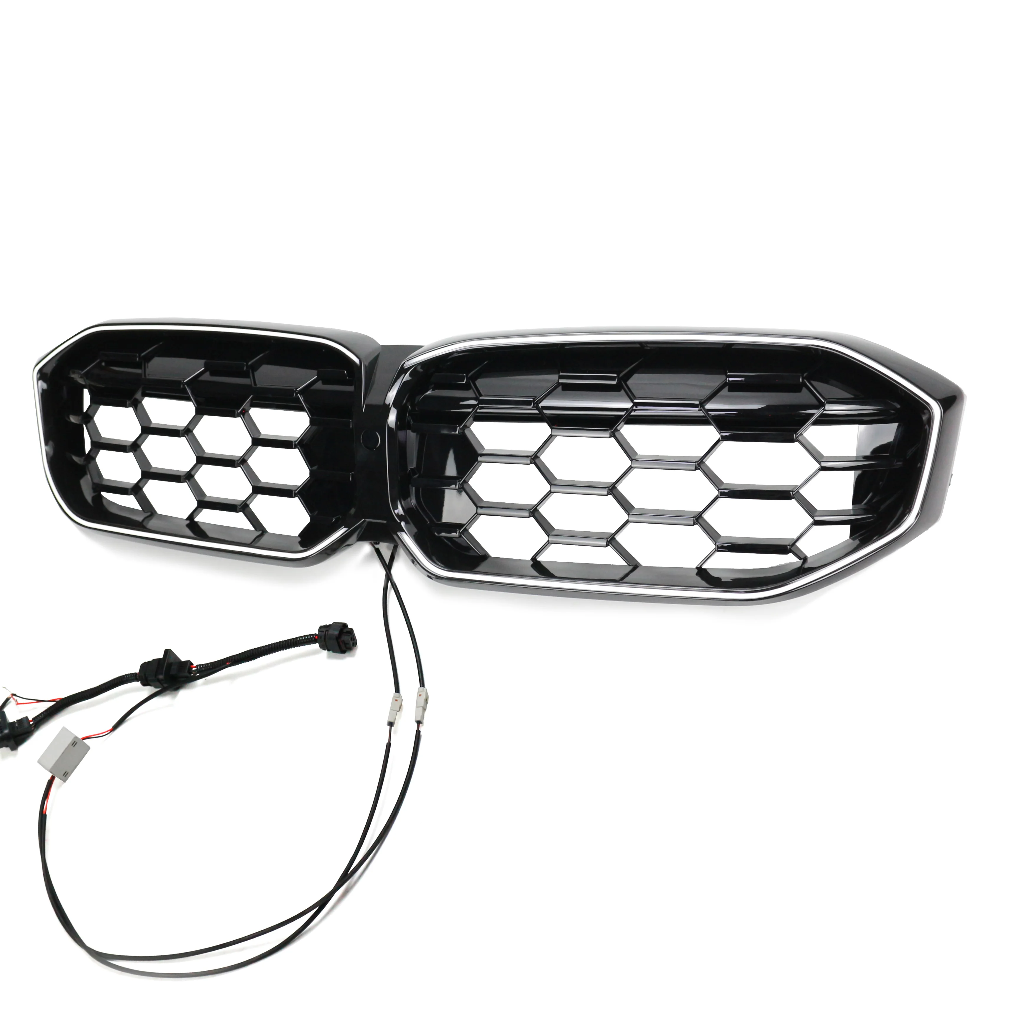 Gloss Black Grille Diamond style Car Bumper Refit Accessories Front Center Mesh Grill For BMW 3 Series G20 G28 2023