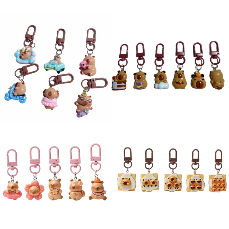 Cartoon Pink Color Capibara Capybara Keychain Pendant Backpack Hangings Decoration Accessries Gift