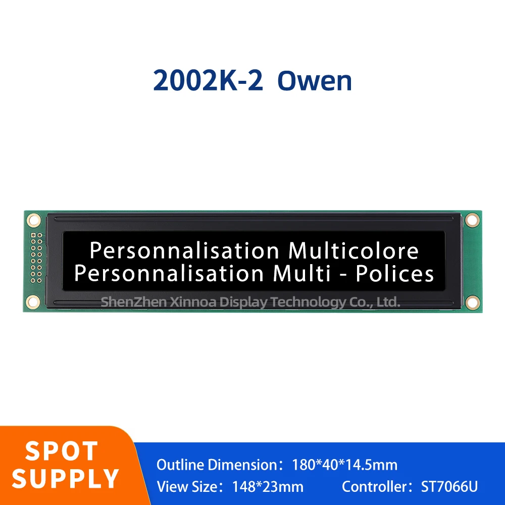 Large Screen 180 * 40MM Replaces WH2002L 20*2 20X2 2002 BTN Black Film European 2002K-2 Character LCD Module Display Screen