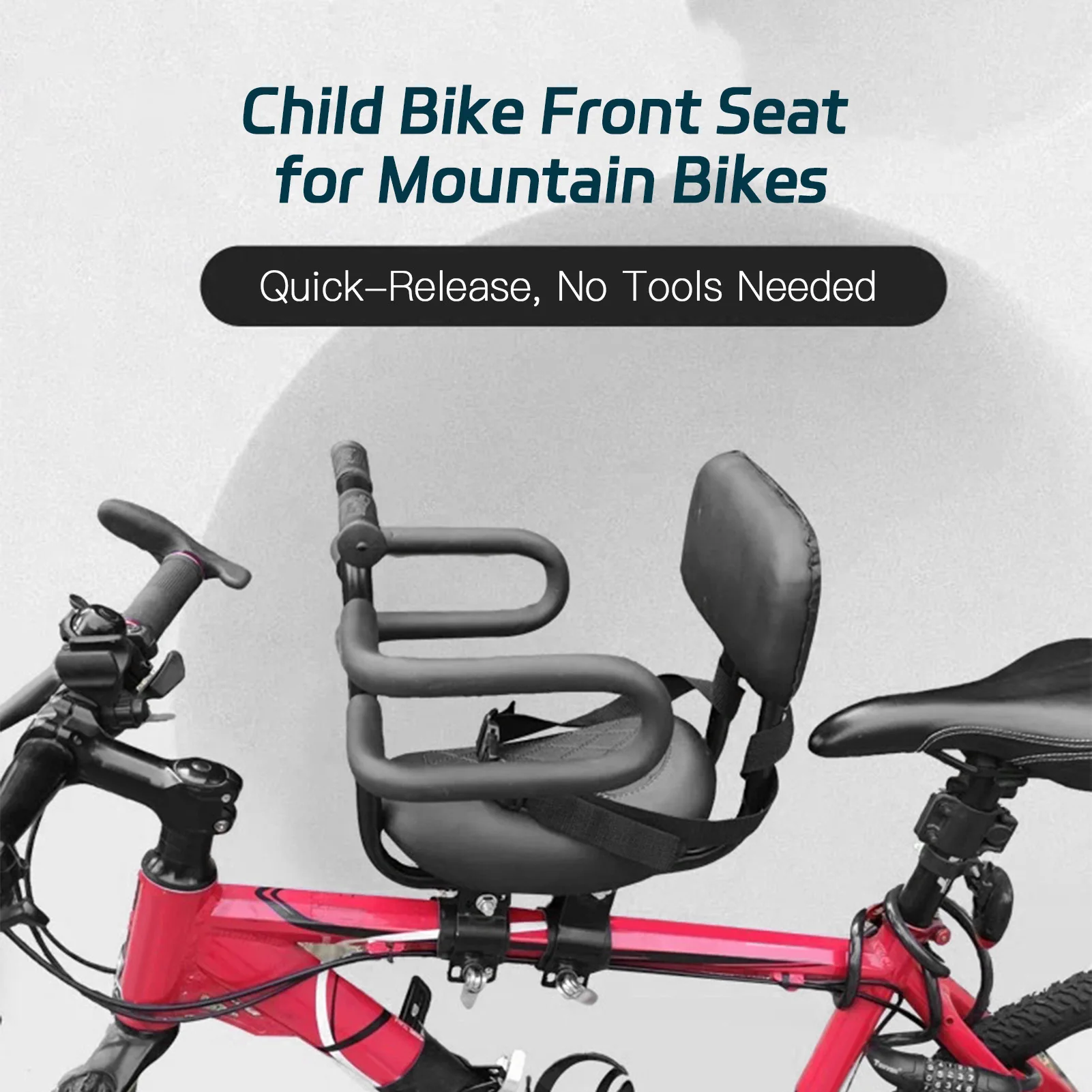 

Child Bike Seat Baby Bike Seat Front Mount Quick Release Toddler Seat for 24in 26in 27.5in Mountain Bike Road Bike